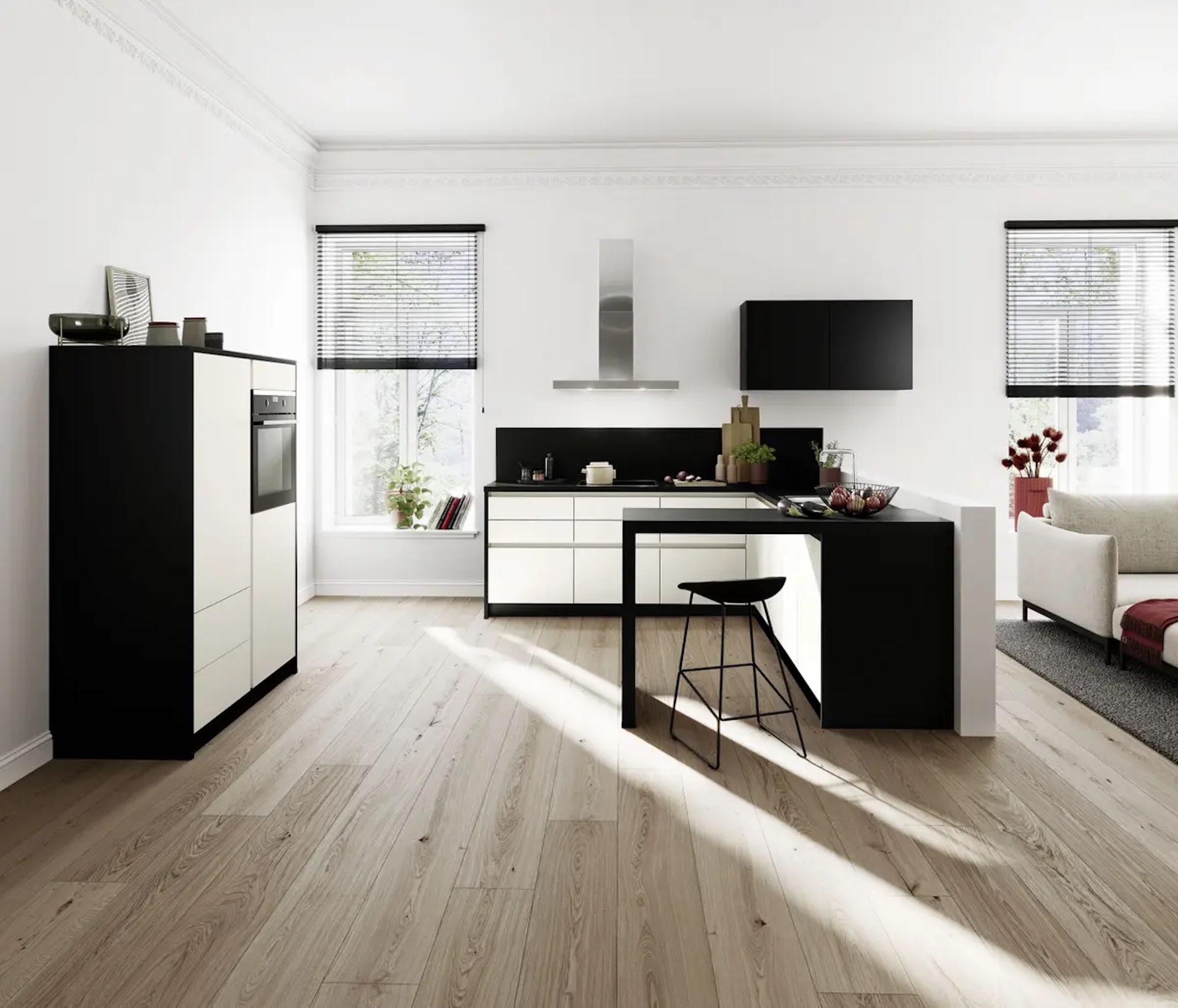 Contur moderne U-Küche mit Tresen